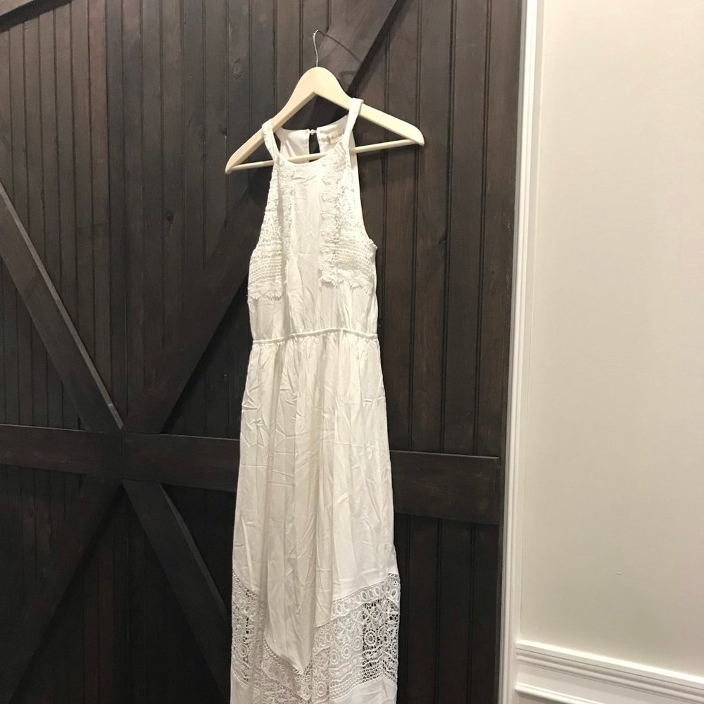 Altar'd State Elegant Off-white Maxi Dress